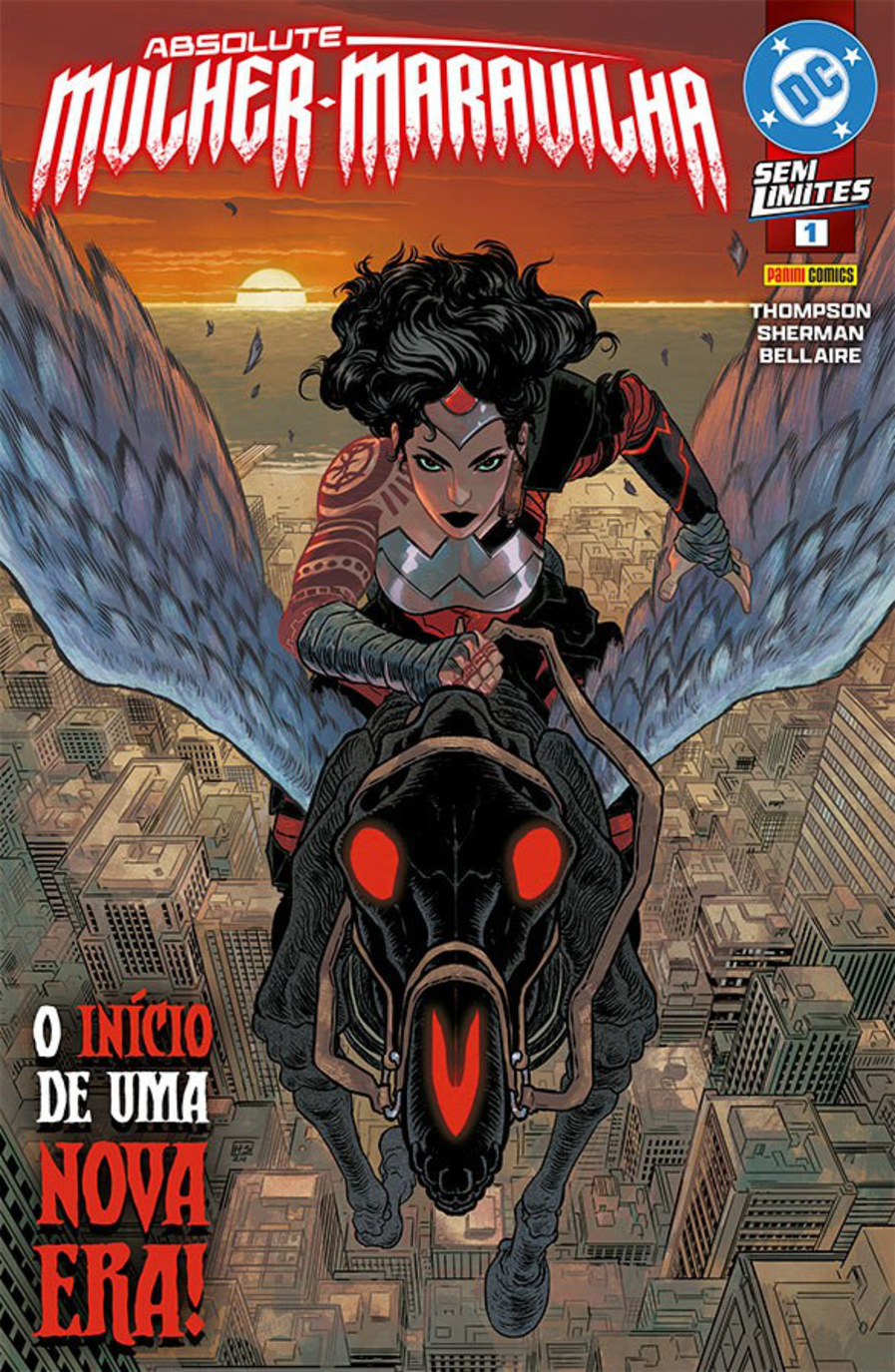 Capa da HQ Absolute Mulher-Maravilha mostrando a nova versão da heroína da DC Comics