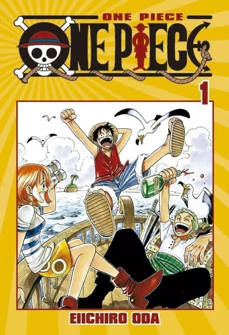 Capa do primeiro volume do mangá One Piece com Monkey D. Luffy